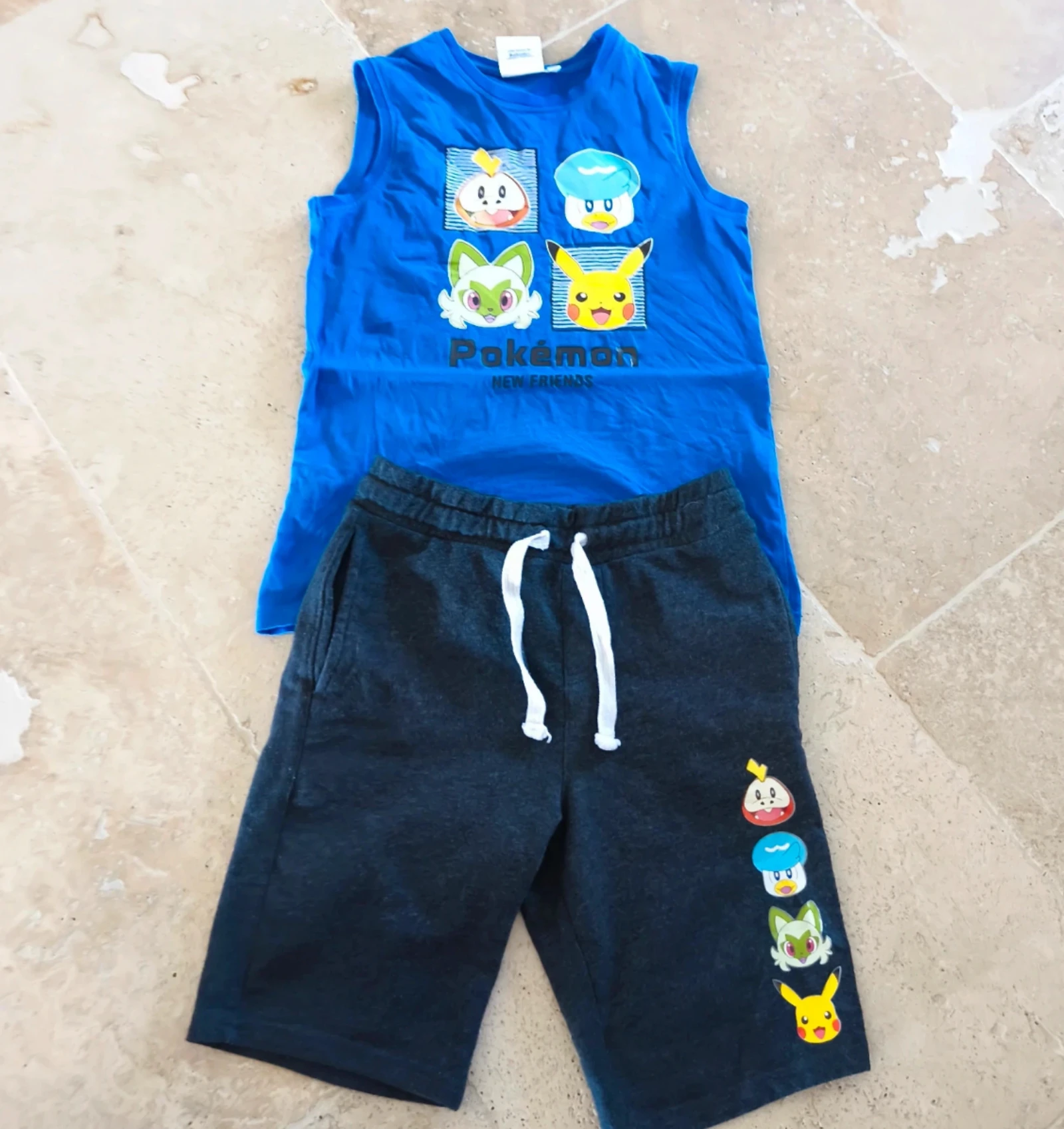 Conjunto Pokémon para meninos de 10 anos com short e regata – photo 2